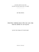 Phương trình hàm với các giá trị trung bình và áp dụng : Luận văn ThS. Toán học: 60 46 01 13