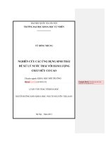 Nghiên cứu các ứng dụng sinh thái để xử lý nước thải với hàm lượng chất hữu cơ cao