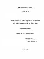 Nghiên cứu tổng hợp và tạo phức của một số hợp chất Fomazan chứa dị vòng Pirol : Luận án TS. Hóa hữu cơ: 62 44 27 01
