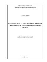 Nghiên cứu quản lý khai thác công trình giao thông đường bộ trên địa bàn thành phố hồ chí minh 