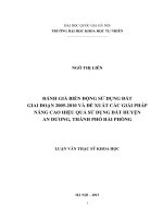 Đánh giá biến động sử dụng đất giai đoạn 2005-2010 và đề xuất các giải pháp nâng cao hiệu quả sử dụng đất huyện An Dương, thành phố Hải Phòng