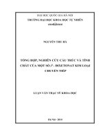 Tổng hợp, nghiên cứu cấu trúc và tính chất của một số β-Đixetonat kim loại chuyển tiếp