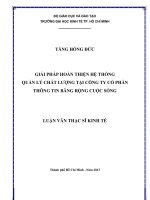 Giải pháp hoàn thiện hệ thống quản lý chất lượng tại công ty cổ phần thông tin băng rộng cuộc sống , luận văn thạc sĩ 
