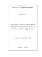 Giải pháp hoàn thiện hoạt động marketing đối với sản phẩm cáp đôi xoắn tại công ty TNHH phân phối công nghệ quang dũng , luận văn thạc sĩ 