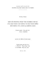 Một số phương pháp tìm nghiệm chung của bài toán cân bằng và bài toán điểm bất động của ánh xạ không giãn : Luận án TS. Toán học: 62 46 01 02