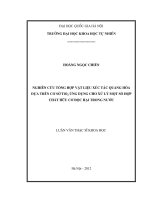 Nghiên cứu tổng hợp vật liệu xúc tác quang hóa trên cơ sở TiO2 ứng dụng cho xử lý một số hợp chất hữu cơ độc hại trong nước : Luận văn ThS. Hóa học: 60 44 41