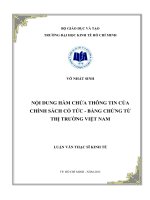 Nội dung hàm chứa thông tin của chính sách cổ tức bằng chứng từ thị trường việt nam , luận văn thạc sĩ 