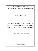 Mối quan hệ giữa tăng trưởng tài sản và tỷ suất sinh lợi chứng khoán, bằng chứng từ thị trường việt nam 