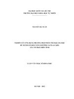 Nghiên cứu ứng dụng phương pháp phân tích quang học để đánh giá khả năng hấp phụ Cr(VI) VÀ Cr(III) của vỏ trấu biến tính : Luận văn ThS. Hóa học: 60 44 29