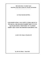 Giải pháp nâng cao chất lượng dịch vụ tín dụng cho doanh nghiệp nhỏ và vừa tại ngân hàng TMCP đầu tư và phát triển việt nam   chi nhánh nam đồng nai 