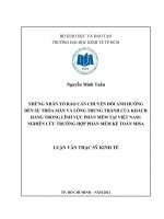Những nhân tố rào cản chuyển đổi ảnh hưởng đến sự thỏa mãn và lòng trung thành của khách hàng trong lĩnh vực phần mềm tại việt nam, nghiên cứu trường hợp phần mềm kế toán misa 