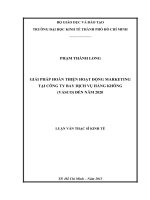 Giải pháp hoàn thiện hoạt động marketing tại công ty bay dịch vụ hàng không (vasco) đến năm 2020 , luận văn thạc sĩ 