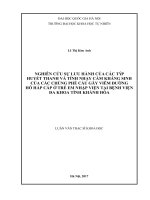Nghiên cứu sự lưu hành của các týp huyết thanh và tính nhạy cảm kháng sinh của các chủng phế cầu gây viêm đường hô hấp cấp ở trẻ em nhập viện tại Bệnh viện Đa khoa tỉnh Khánh Hòa