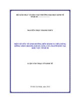 Một số yếu tố ảnh hưởng đến hành vi tiêu dùng hồng sâm cheong kwanjang của người dân tại khu vực TP HCM , luận văn thạc sĩ 