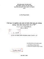 Chế tạo và nghiên cứu một số tính chất của các màng mỏng bán dẫn dung dịch rắn A2B6 : Luận án PTS. Vật lý: 1 02 13