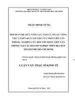 Mối quan hệ giữa năng lực tâm lý, nỗ lực công việc và kết quả làm việc của nhân viên văn phòng , nghiên cứu đối với nhân viên văn phòng tại các doanh nghiệp 