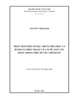 Phân tích một số đặc trưng hóa học và đánh giá hiện trạng của nước dằn tàu dùng trong một số tàu chở hàng