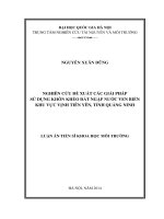 Nghiên cứu đề xuất các giải pháp sử dụng khôn khéo đất ngập nước ven biển khu vực vịnh Tiên Yên, tỉnh Quảng Ninh: Luận án TS. Khoa học môi trường và bảo vệ môi trường