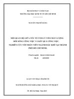 Mối quan hệ giữa yếu tố tâm lý với chất lượng đời sống công việc và kết quả công việc   nghiên cứu với nhân viên ngành dầu khí tại thành phố hồ chí minh , luận văn thạc sĩ 