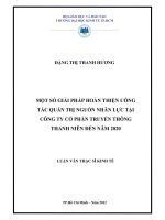 Một số giải pháp hoàn thiện công tác quản trị nguồn nhân lực tại công ty cổ phần truyền thông thanh niên đến năm 2020 , luận văn thạc sĩ 