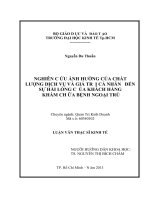 Nghiên cứu ảnh hưởng của chất lượng dịch vụ và giá trị cá nhân đến sự hài lòng của khách hàng khám chữa bệnh ngoại trú , luận văn thạc sĩ 