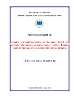 Nghiên cứu những nhân tố tác động đến xu hướng tiêu dùng lại điện thoại thông minh (smartphone) của người tiêu dùng TP HCM , luận văn thạc sĩ 