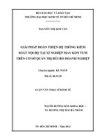 Giải pháp hoàn thiện hệ thống kiểm soát nội bộ tại xí nghiệp may komtum trên cơ sở quản trị rủi ro doanh nghiệp , luận văn thạc sĩ 
