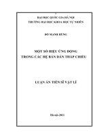 Một số hiệu ứng động trong các hệ bán dẫn thấp chiều : Luận án TS. Vật lý: 62 44 01 01