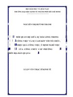 Mối quan hệ giữa sự hài lòng trong công việc và sự cam kết với tổ chức, hiệu quả công việc, ý định nghỉ việc của công chức cấp phường trên địa bàn quận 6 