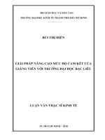 Giải pháp nâng cao mức độ cam kết của giảng viên với trường đại học bạc liêu 