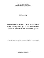 Đánh giá thực trạng và đề xuất giải phap nâng cao hiệu quả quản lý chất thải rắn y tế trên địa bàn thành phố tuyên quang 