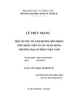 Một số yếu tố ảnh hưởng đến động viên nhân viên ở các ngân hàng thương mại cổ phần việt nam , luận văn thạc sĩ 