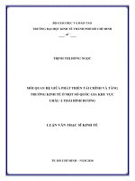 Mối quan hệ giữa phát triển tài chính và tăng trưởng kinh tế ở một số quốc gia khu vực châu á thái bình dương 