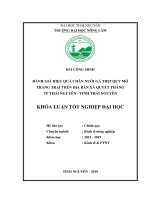 Đánh giá hiệu quả chăn nuôi gà thịt quy mô trang trại trên địa bàn xã quyết thắng tp thái nguyên   tỉnh thái nguyên​ 