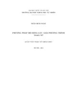 Phương pháp hệ động lực giải phương trình toán tử : Luận văn ThS. Toán học: 60 46 01 12