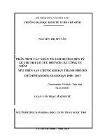 Phân tích các nhân tố ảnh hưởng đến tỷ lệ chi trả cổ tức đối với các công ty niêm yết trên sàn chứng khoán thành phố hồ chí minh (HOSE) giai đoạn 2008 – 2017 