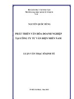 Phát triển văn hóa doanh nghiệp tại công ty tư vấn điện miền nam , luận văn thạc sĩ 