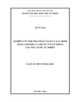 Nghiên cứu phương pháp tách và xác định dạng asen(III) và asen(V) vô cơ trong các mẫu nước tự nhiên