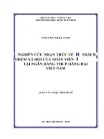 Nghiên cứu nhận thức về trách nhiệm xã hội của nhân viên tại ngân hàng TMCP hàng hải việt nam 