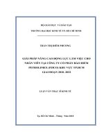 Giải pháp nâng cao động lực làm việc cho nhân viên tại công ty cổ phần bảo hiểm petrolimex khu vực TP  HCM giai đoạn 2018   2022 