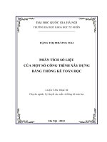 Phân tích số liệu của một số công trình xây dựng bằng thống kê toán học