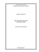 Một số phương pháp giải hệ phương trình: Luận văn Thạc sĩ. Toán học: 60 46 01 13