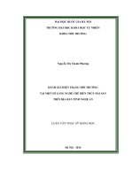 Đánh giá hiện trạng môi trường tại một số làng nghề chế biến thủy hải sản trên địa bàn tỉnh Nghệ An