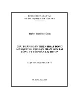 Giải pháp hoàn thiện hoạt động marketing cho sản phẩm sơn tại công ty cổ phần l q JOTON 