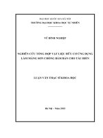 Nghiên cứu tổng hợp vật liệu hữu cơ ứng dụng làm màng sơn chống bám bẩn cho tàu biển : Luận văn ThS. Hóa học: 60 44 01 20