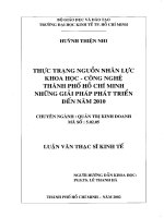 Thực trạng nguồn nhân lực khoa học công nghệ thành phố hồ chí minh  những giải pháp phát triển đến năm 2010 , luận văn thạc sĩ 