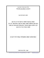 Quản lý sử dụng thiết bị dạy học ở các trường trung học phổ thông huyện thuận thành tỉnh bắc ninh theo tiếp cận quản lý sự thay đổi 
