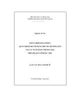 Hoàn thiện hoạt động quản trị rủi ro tín dụng đối với hộ nông dân tại các ngân hàng thương mại trên tỉnh bạc liêu 