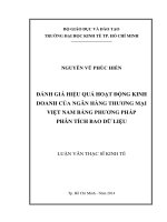 Đánh giá hiệu quả hoạt động kinh doanh của ngân hàng thương mại việt nam bằng phương pháp phân tích bao dữ liệu 