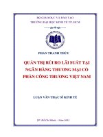 Quản trị rủi ro lãi suất tại ngân hàng thương mại cổ phần công thương việt nam 